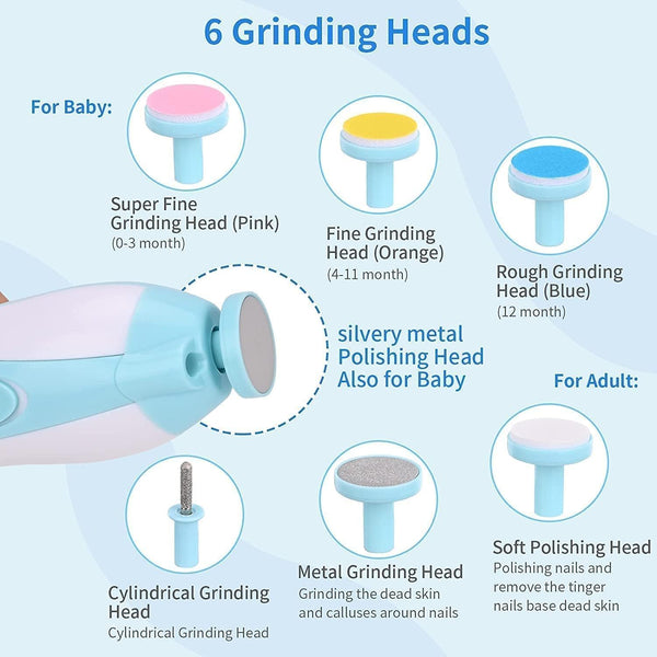 Baby Electric Nail Trimmer with LED Light | Gentle Nail Care for Newborns 0-1 Year & Infants
